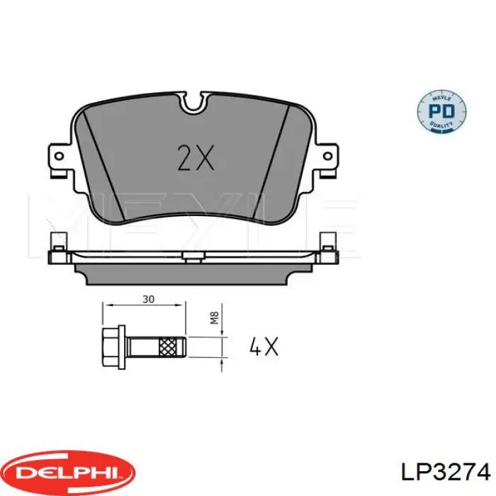 Задні гальмівні колодки Delphi LP3274 ціна, від 35.47 USD