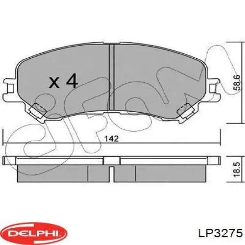 Передні тормозні колодки LP3275 Delphi