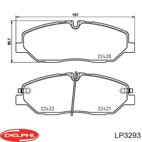 Купити LP3293 Delphi Колодки гальмівні передні, дискові