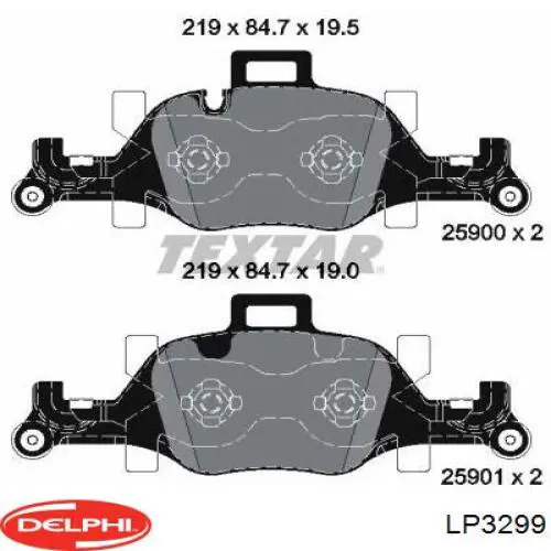 Колодки гальмівні передні, дискові LP3299 Delphi