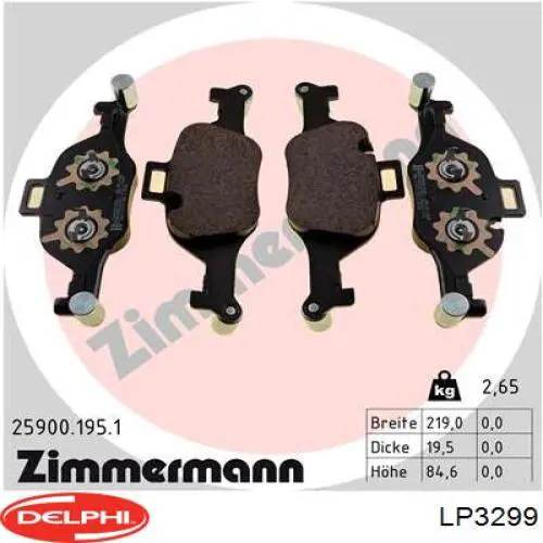 Гальмівні колодки Delphi LP3299 ціна, від 61.27 USD