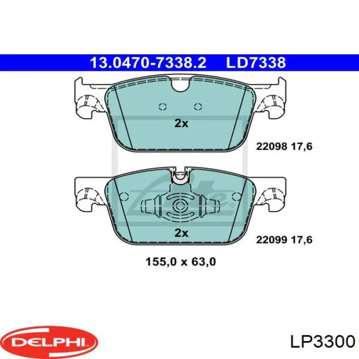 Гальмівні колодки Delphi LP3300 ціна, від 54.89 USD