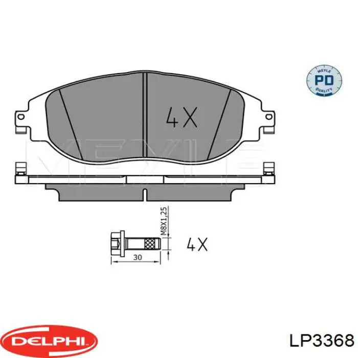 Купити LP3368 Delphi Колодки гальмівні передні, дискові