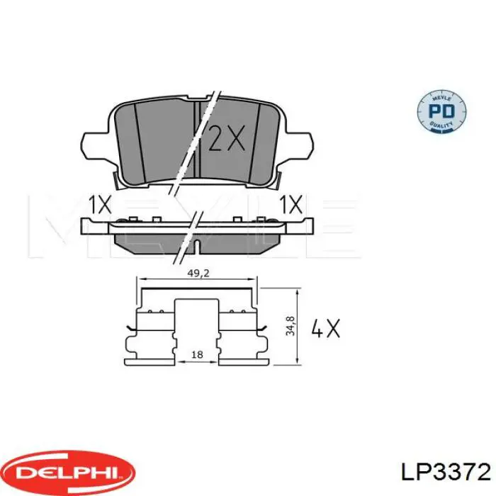 Купити LP3372 Delphi Задні колодки