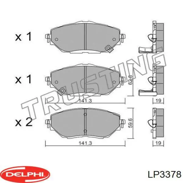 Гальмівні колодки Delphi LP3378 ціна, від 42.43 USD