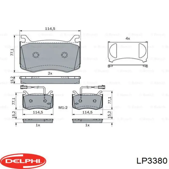 Купити LP3380 Delphi Колодки гальмівні передні, дискові