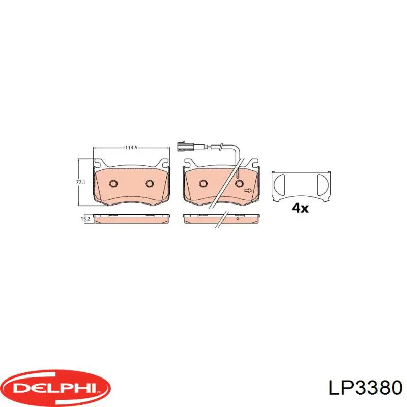 Гальмівні колодки Delphi LP3380 ціна, від 69.26 USD