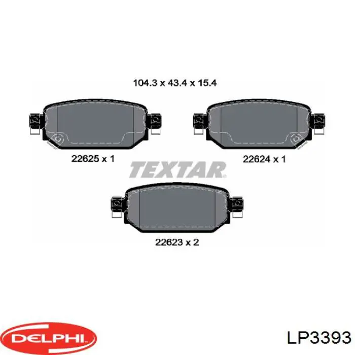 Задні гальмівні колодки Delphi LP3393 ціна, від 34.18 USD