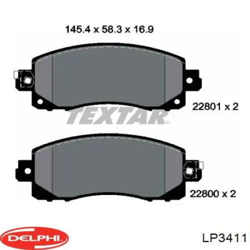 Гальмівні колодки Delphi LP3411 ціна, від 51.98 USD