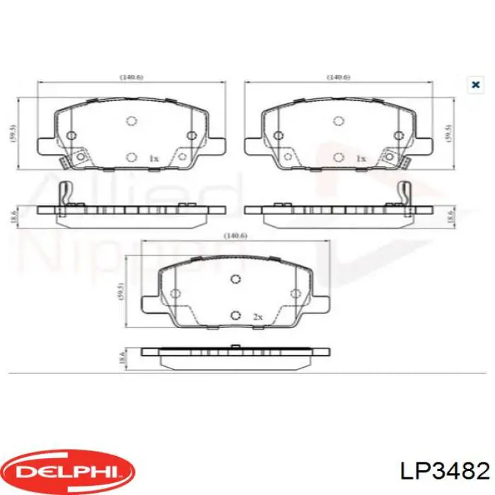 Купити LP3482 Delphi Колодки гальмівні передні, дискові