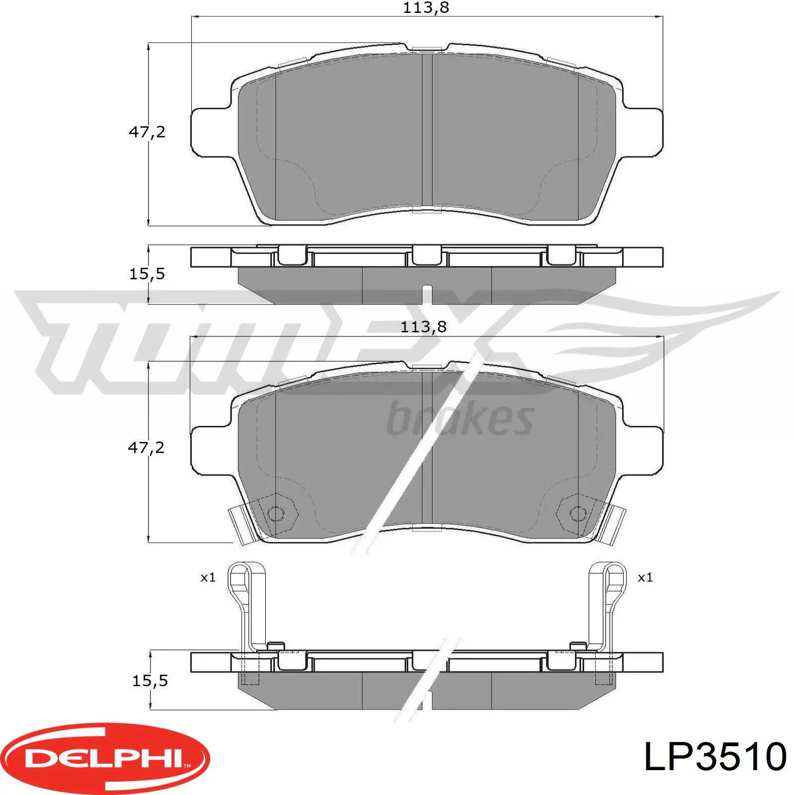 Гальмівні колодки Delphi LP3510 ціна, від 26.79 USD