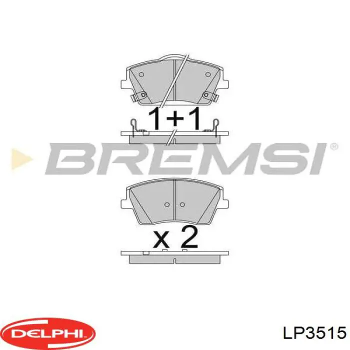 Купити LP3515 Delphi Колодки гальмівні передні, дискові