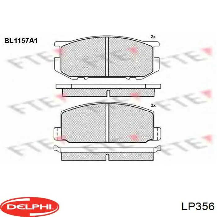 Колодки гальмівні передні, дискові LP356 Delphi