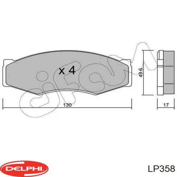 Гальмівні колодки Delphi LP358 ціна, від 16.38 USD