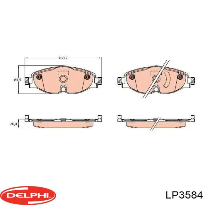 Гальмівні колодки Delphi LP3584 ціна, від 34.70 USD