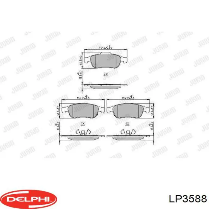 LP3588 Delphi Передні гальмівні колодки