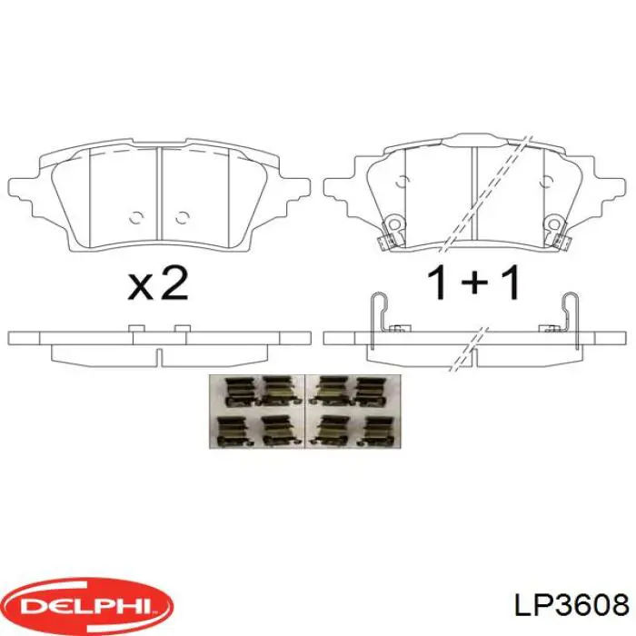 Колодки гальмові задні, дискові LP3608 Delphi