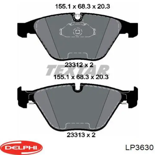 LP3630 Delphi Передні гальмівні колодки
