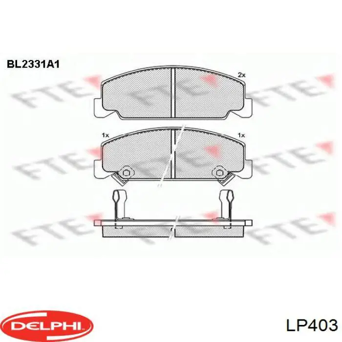 Гальмівні колодки Delphi LP403 ціна, від 12.41 USD