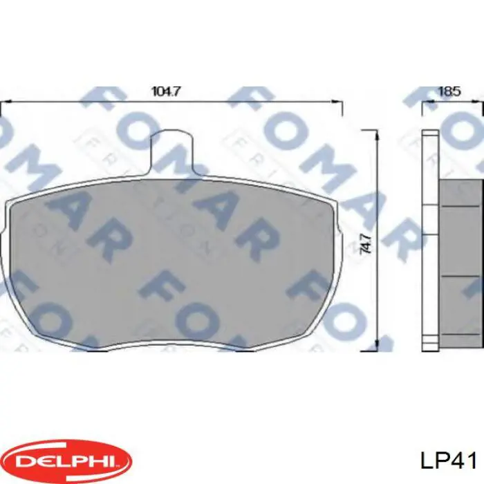LP41 Delphi Передні гальмівні колодки