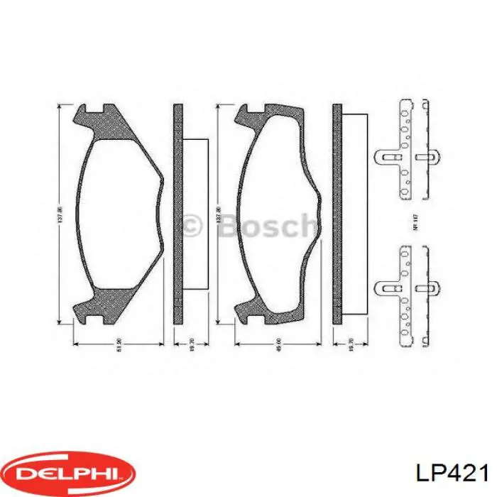Передні тормозні колодки LP421 Delphi