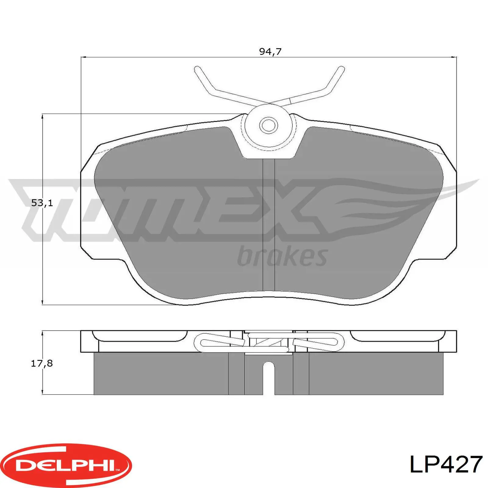 Передні тормозні колодки LP427 Delphi