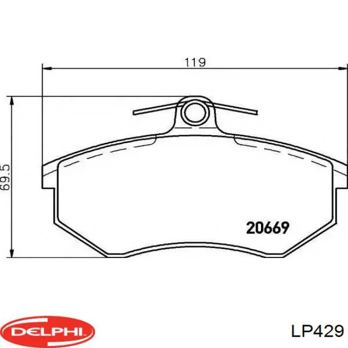 Гальмівні колодки Delphi LP429 ціна, від 18.97 USD
