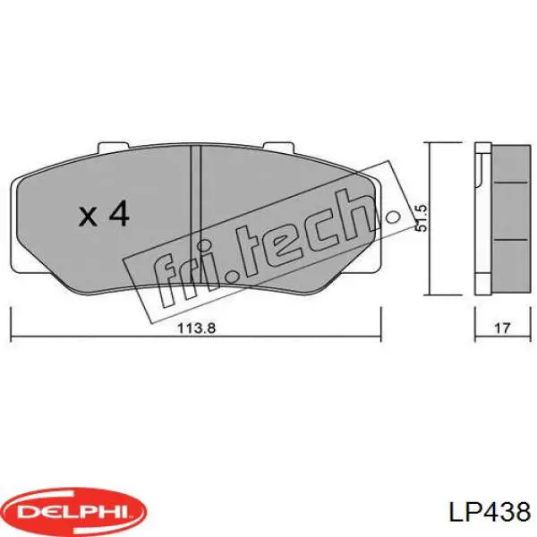 LP438 Delphi колодки гальмівні передні, дискові