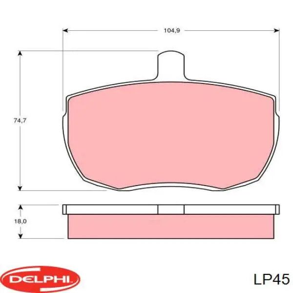 Колодки гальмівні передні, дискові LP45 Delphi