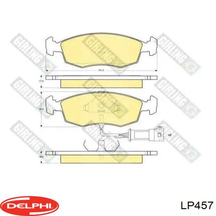 Передні тормозні колодки LP457 Delphi