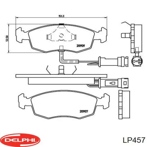 LP457 Delphi Передні гальмівні колодки
