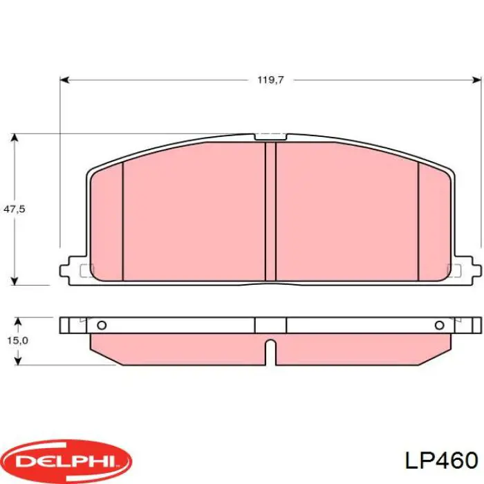 LP460 Delphi колодки гальмівні передні, дискові