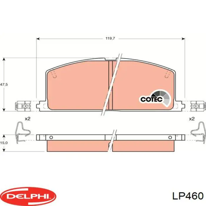 Гальмівні колодки Delphi LP460 ціна, від 14.21 USD