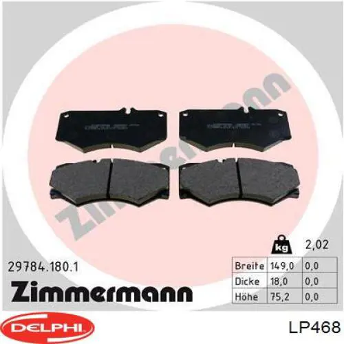Гальмівні колодки Delphi LP468 ціна, від 20.91 USD