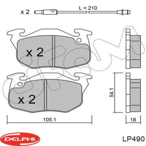 Гальмівні колодки Delphi LP490 ціна, від 14.92 USD