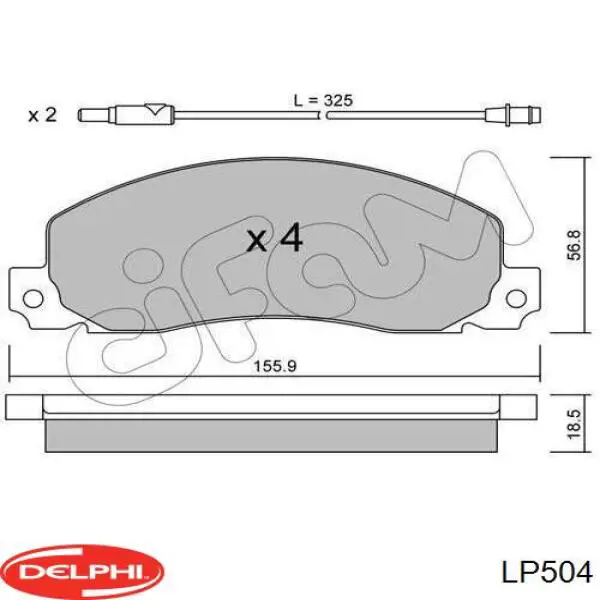 Купити LP504 Delphi Колодки гальмівні передні, дискові