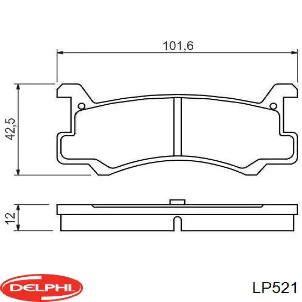 Задні гальмівні колодки LP521 Delphi