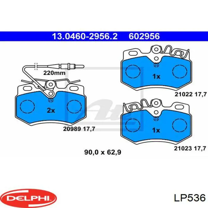 Купити LP536 Delphi Колодки гальмівні передні, дискові