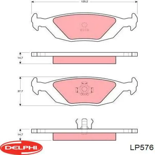 LP576 Delphi колодки гальмові задні, дискові