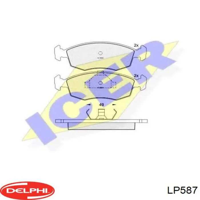 Купити LP587 Delphi Колодки гальмівні передні, дискові