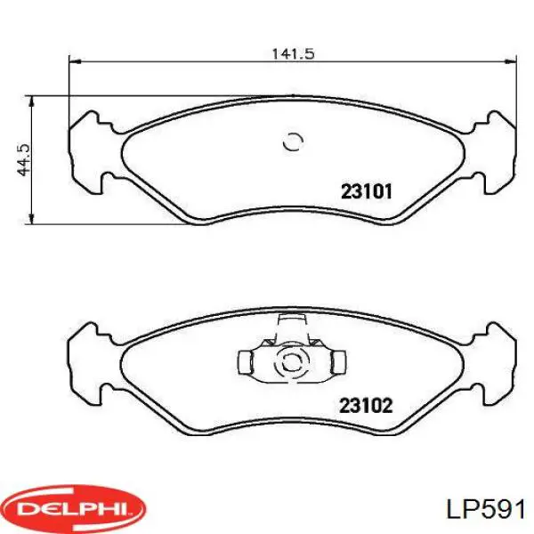 LP591 Delphi колодки гальмівні передні, дискові