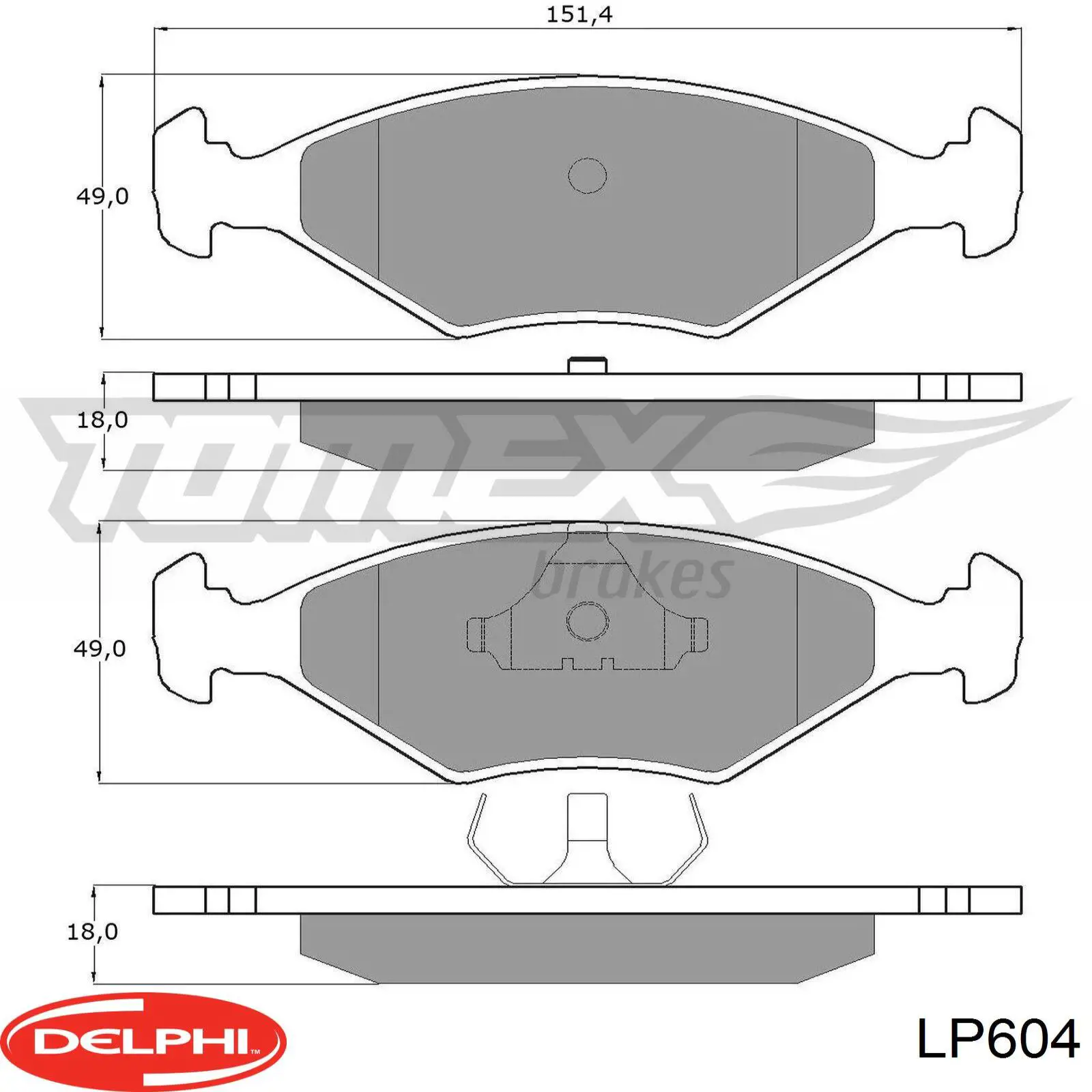 LP604 Delphi колодки гальмівні передні, дискові