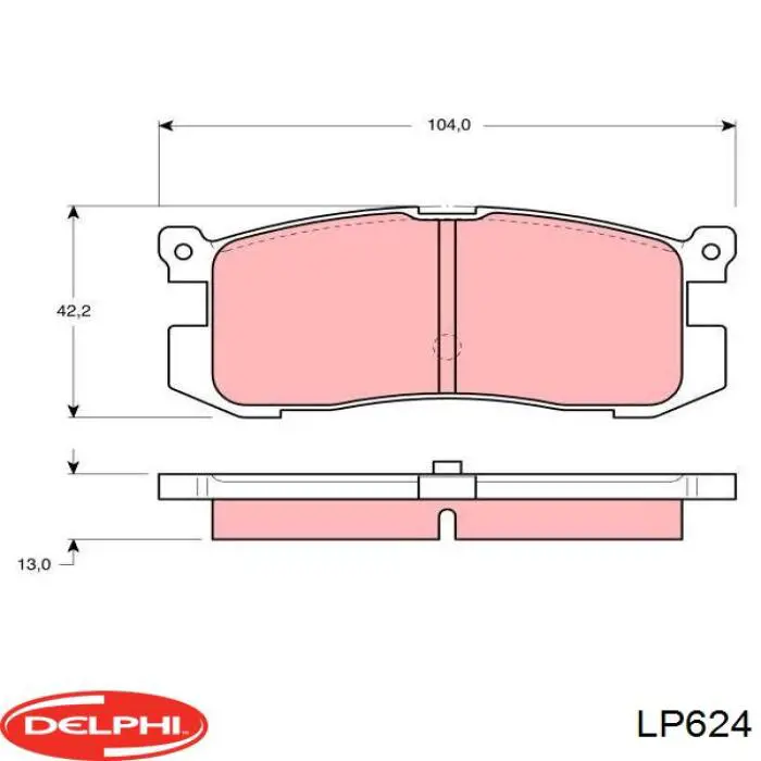 Колодки гальмові задні, дискові LP624 Delphi