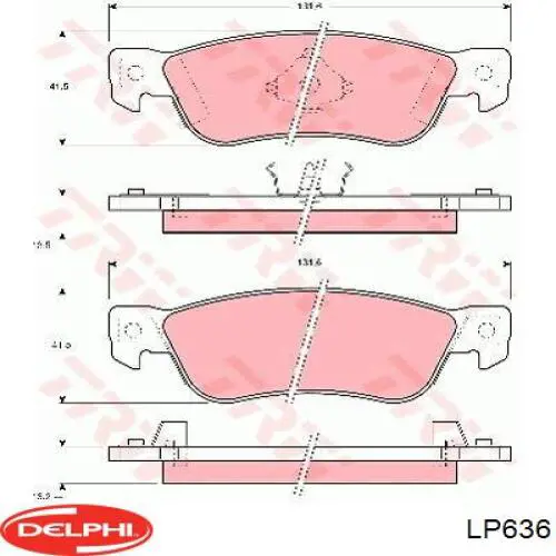 LP636 Delphi Колодки гальмівні задні, дискові