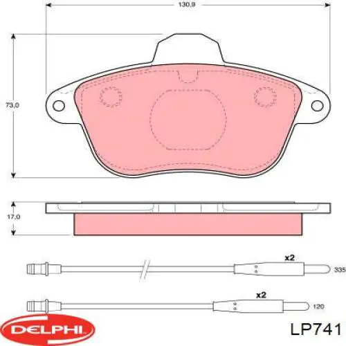 Колодки гальмівні передні, дискові LP741 Delphi