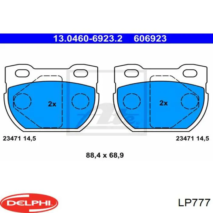 LP777 Delphi Колодки гальмівні задні, дискові