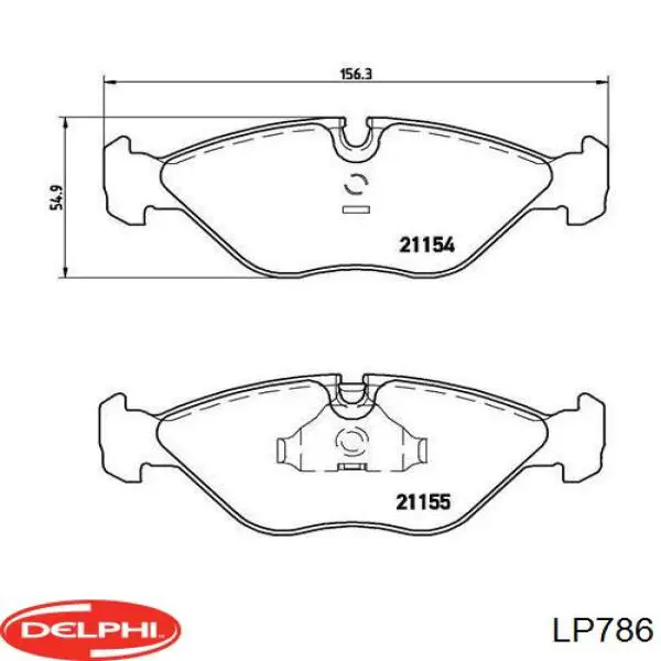 Гальмівні колодки Delphi LP786 ціна, від 29.01 USD