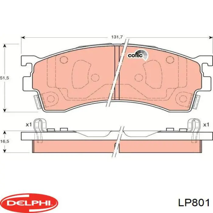 Купити LP801 Delphi Колодки гальмівні передні, дискові