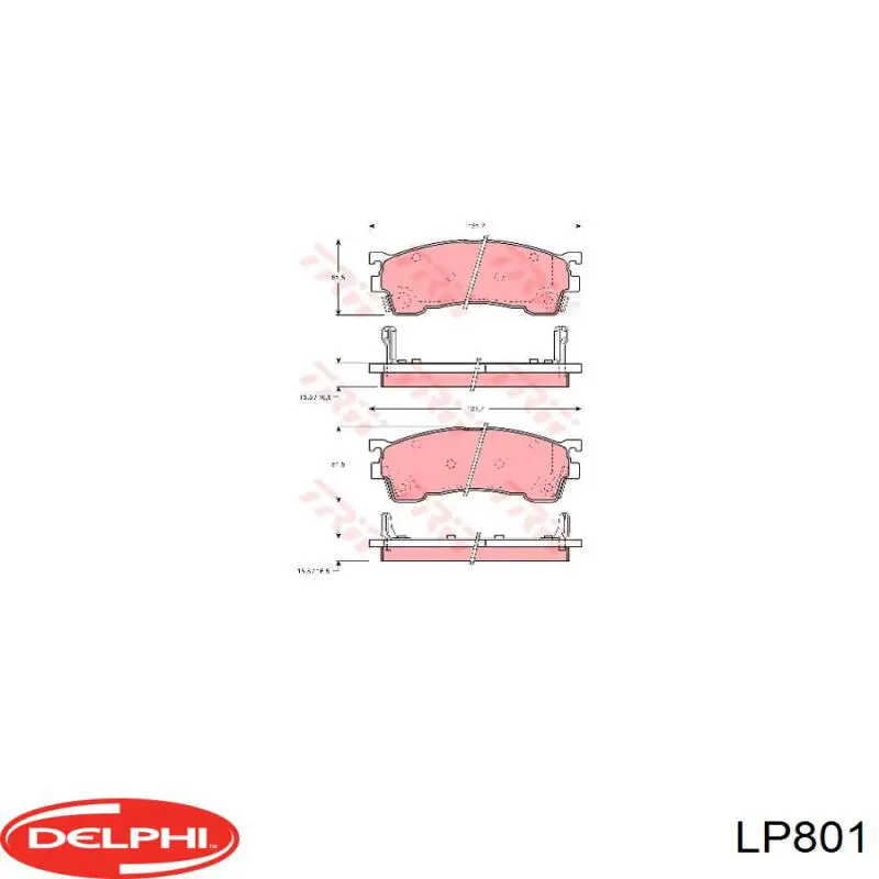 Колодки гальмівні передні, дискові LP801 Delphi