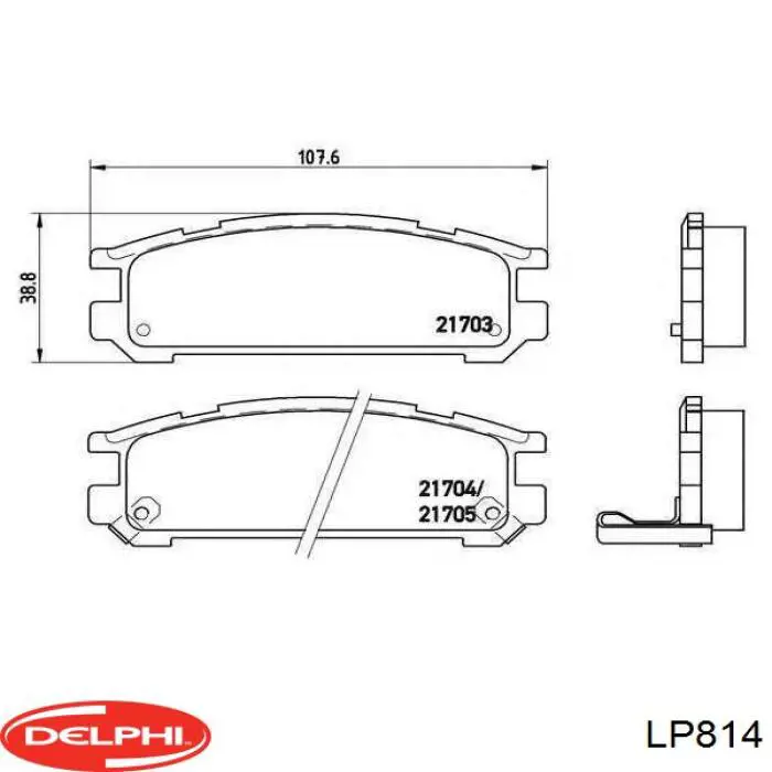 Купити LP814 Delphi Задні колодки